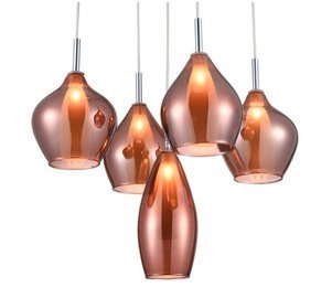 Lampa wisząca do wysokich pomieszczeń Amber Milano Copper Azzardo 