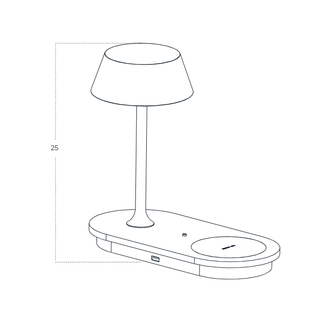  Lampa Fino stołowa/nocna z ładowarką NFC DIMM AZ5913 Azzardo