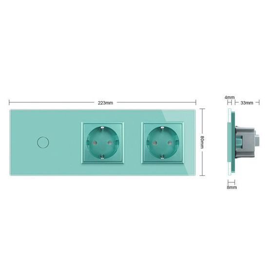  ZESTAW LIVOLO jednoprzyciskowy włącznik dotykowy + dwa gniazda