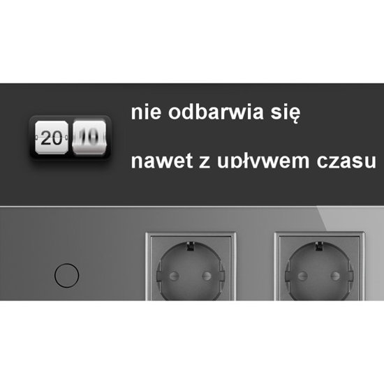 CZARNY ZESTAW LIVOLO jednoprzyciskowy włącznik dotykowy z dwoma gniazdami