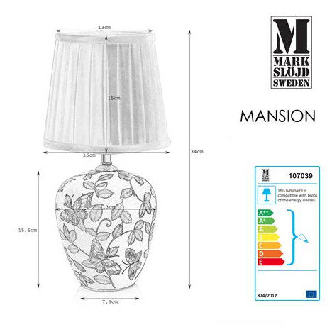 Ceramiczna lampa stołowa MANSION MARKSLOJD 107039