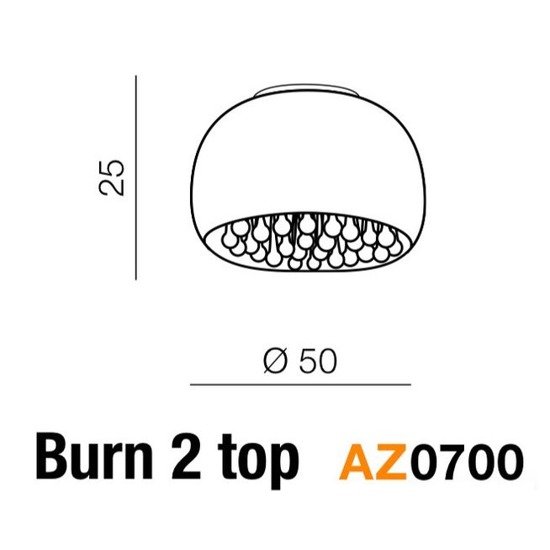 Chromowy plafon Burn 50cm z kryształkami AZZARDO 