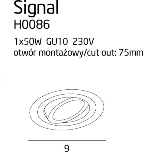 Czarna oprawa podtynkowa Signal I H0086