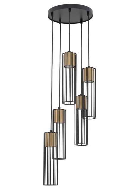 FOBIA 5 lampa wisząca koło czarny/złoty 33461