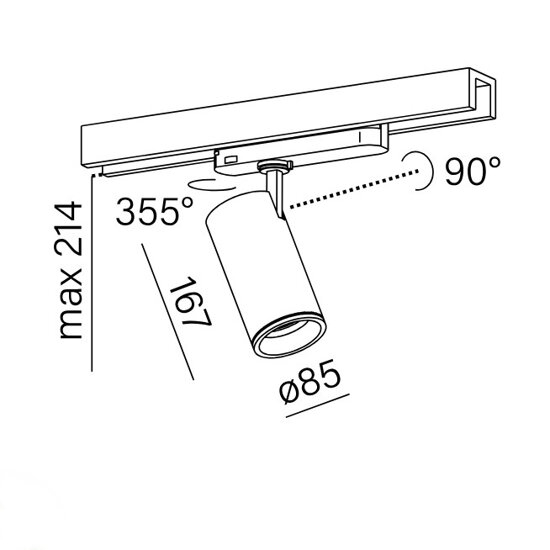 HYPER maxi zoom LED track Ø85 AQform