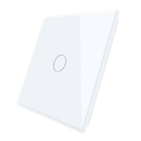 Jednoprzyciskowy pojedynczy biały panel szklany 701-61 LIVOLO