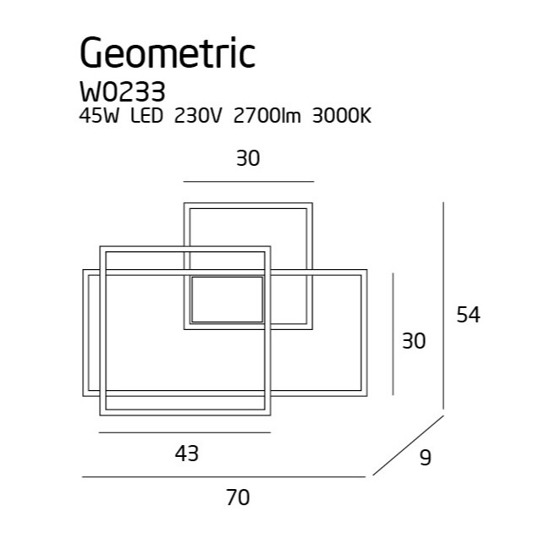 KINKIET GEOMETRIC CZARNY  W0233D  MAXLIGHT