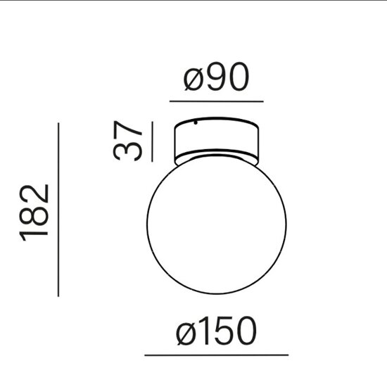 KINKIET MODERN BALL simple midi LED hermetic LOW POWER 2700K AQFORM 