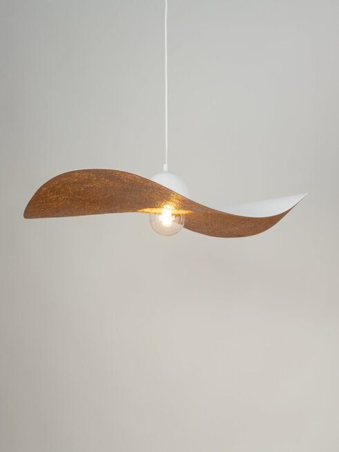 Kapello L biały/miedź ø 76cm lampa wisząca 32337