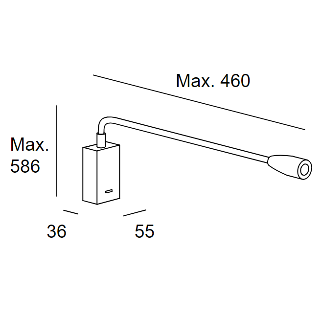 Kinkiet BED szary 05-2831-34-34 Leds-C4 