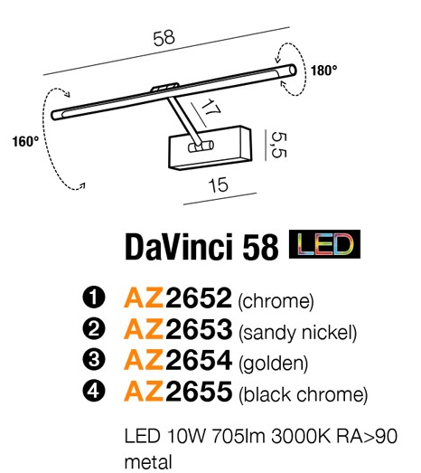 Kinkiet DAVINCI 58 Azzardo AZ2653