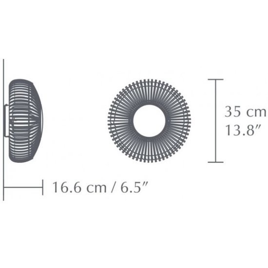 Kinkiet/Plafon Clava Up wood M - 35 cm, czarny dąb Umage