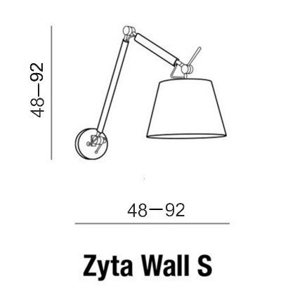 Kinkiet na ruchomym wysięgniku z dużym abażurem Zyta S Azzardo