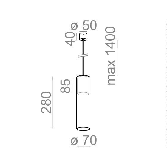 LAMPA WISZĄCA MODERN GLASS Tube LED 230V AQFORM 