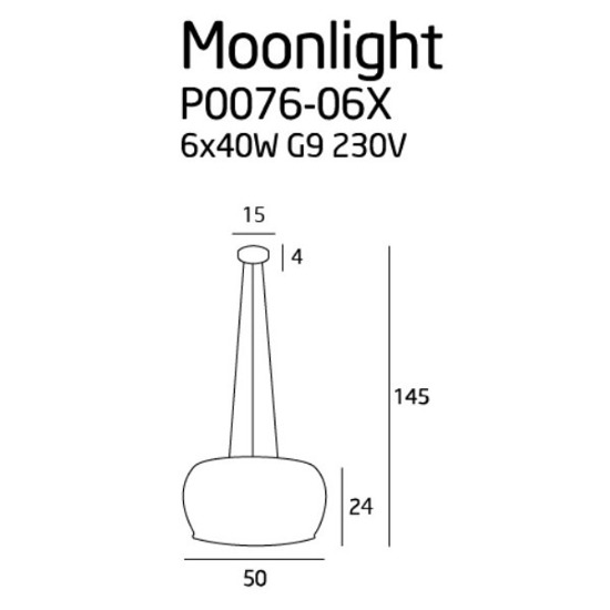 LAMPA WISZĄCA MOONLIGHT P0076-06X MAXLIGHT