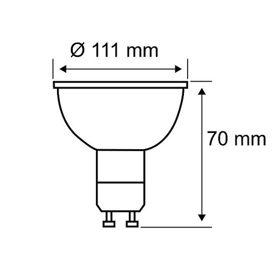 LED QPAR111 6,5W GU10 425lm 2700K 24st. ściem