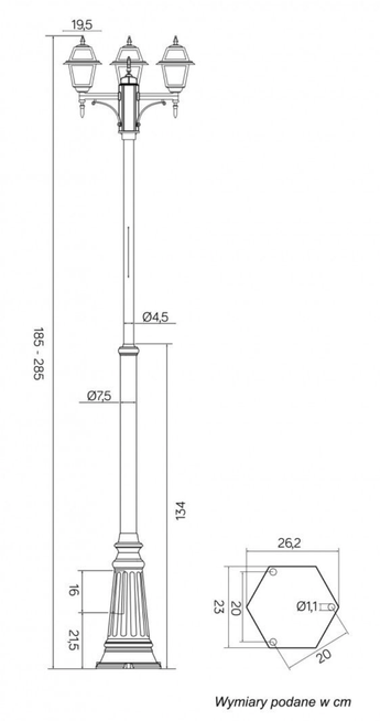 Lampa ogrodowa WITRAŻ OGMWN 3 N SU-MA