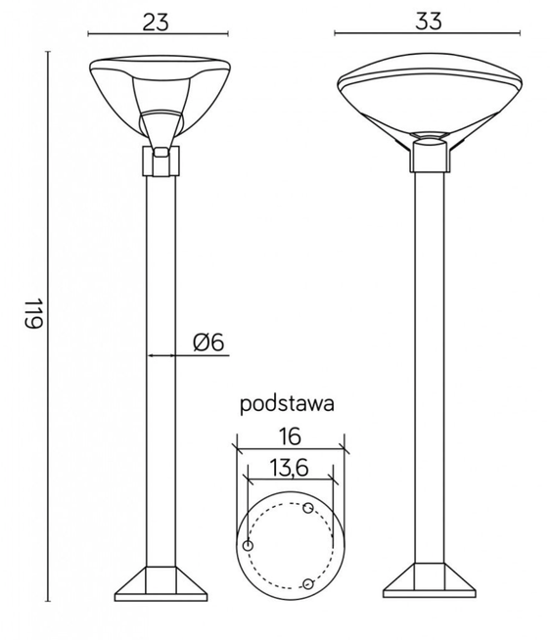 Lampa stojąca zewnętrzna TEO 2 SU-MA