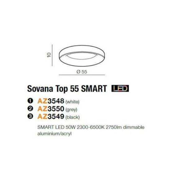 Lampa sufitowa Sovana 55 cm Gray SMART Azzardo