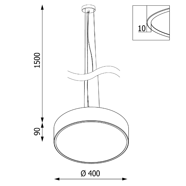 Lampa wisząca Aba 40 E27 głęboka matowa czerń Cleoni