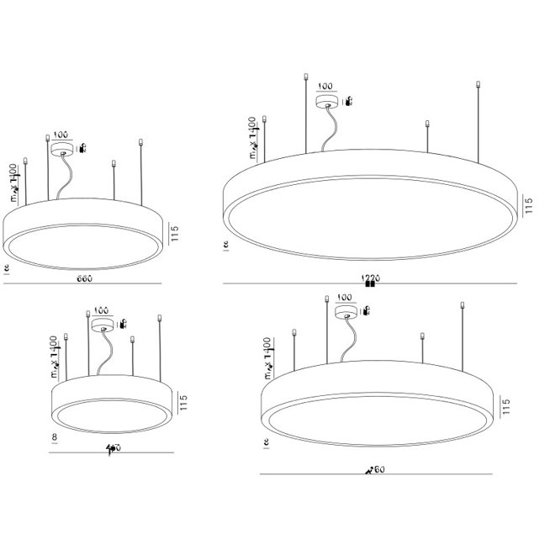 Lampa wisząca BIG SIZE next round LED mikropryzma AQFORM