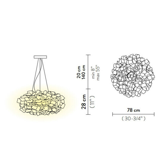 Lampa wisząca CLIZIA SUSPENSION LARGE FUMÈ SLAMP