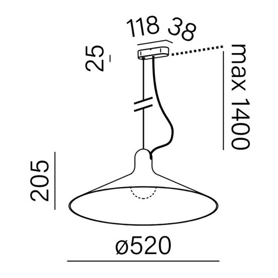 Lampa wisząca CONA 52cm AQform