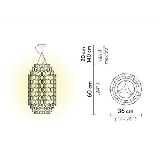 Lampa wisząca Chantal pomarańczowa S Slamp 