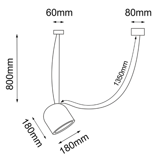 Lampa wisząca Dobo 1 czarna Shilo