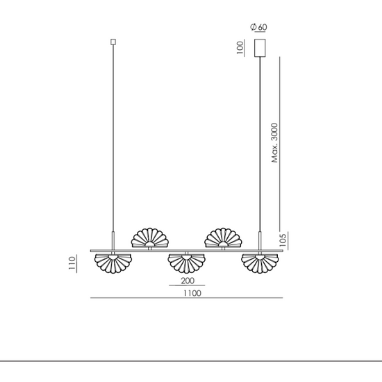 Lampa wisząca GINA 5 Aromas 