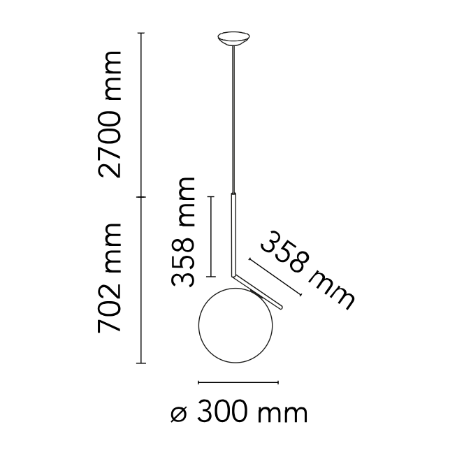 Lampa wisząca IC S2 mosiądz F3176059 Flos