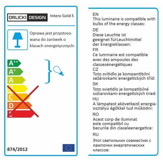 Lampa wisząca Intero Gold S Orlicki Design