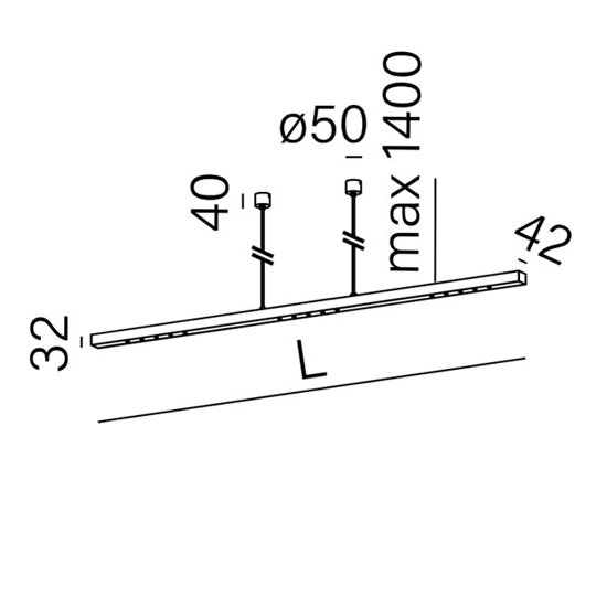 Lampa wisząca LENS LINE LED section AQform