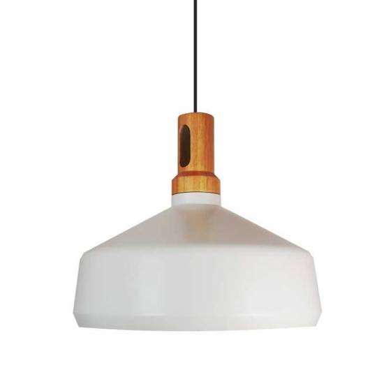 Lampa wisząca NORDIC WOODY biało-drewniana 35 cm