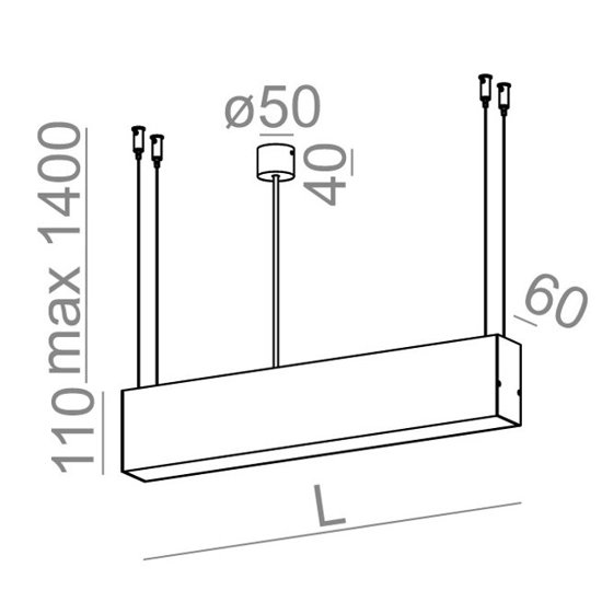 Lampa wisząca SET TRU  57 Ccm up&down LED LP 2700K AQFORM