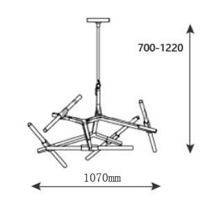 Lampa wisząca STICKS-10 czarna