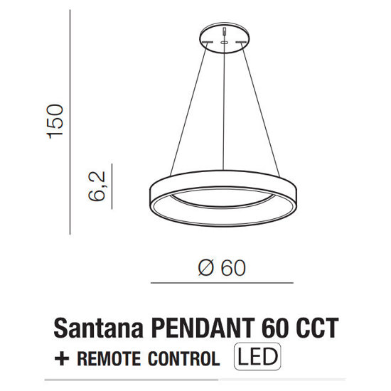 Lampa wisząca Santana 60 CCT z pilotem Azzardo AZ5008