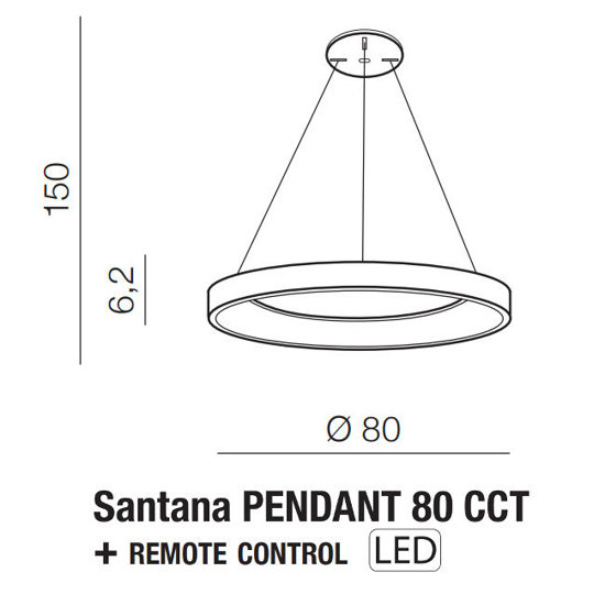 Lampa wisząca Santana 80 CCT z pilotem Azzardo AZ5011