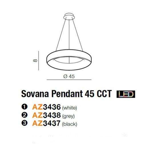 Lampa wisząca Sovana 45 cm Black Azzardo 