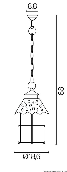 Lampa wisząca TOLEDO K 1018/1/R SU-MA