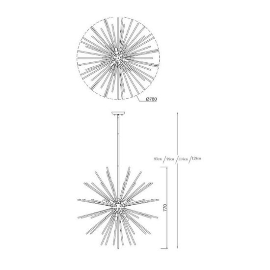 Lampa wisząca Urchin złota ZUMA LINE P0491-09C-F7DY