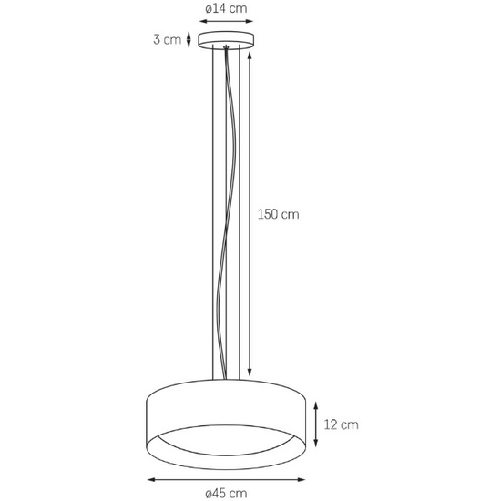 Lampa wisząca VERO biała, 45 cm, srebrne wnętrze KASPA