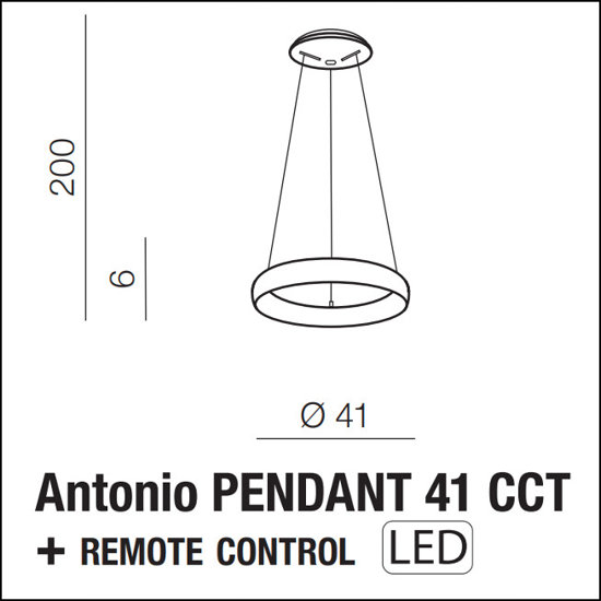 Lampa wisząca z pilotem Antonio 41 Azzardo AZ5061