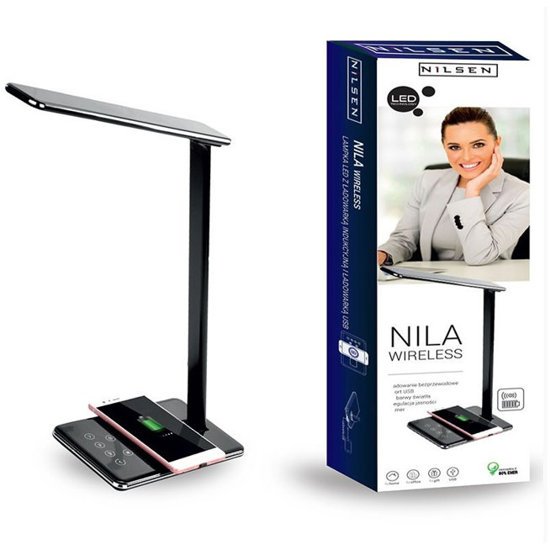 Lampka biurkowa LED NILA WIRELESS czarna