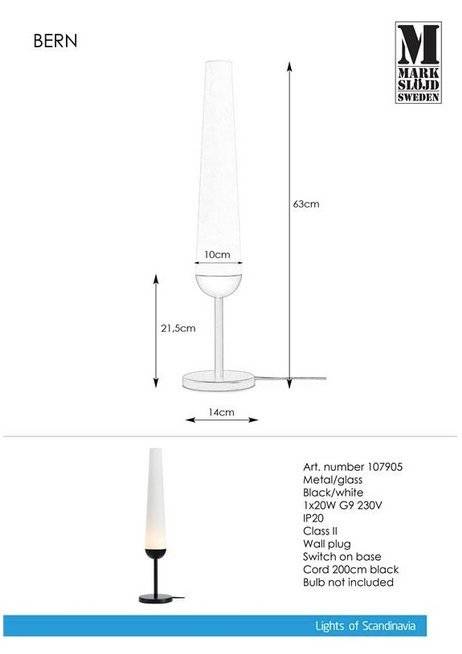 Lampka stołowa BERN 1L czarna 107905 