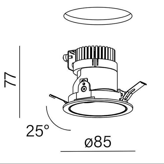 MORE midi LED wpuszczany M930 36° wpuszczana z czarnym odbłyśnikiem AQform