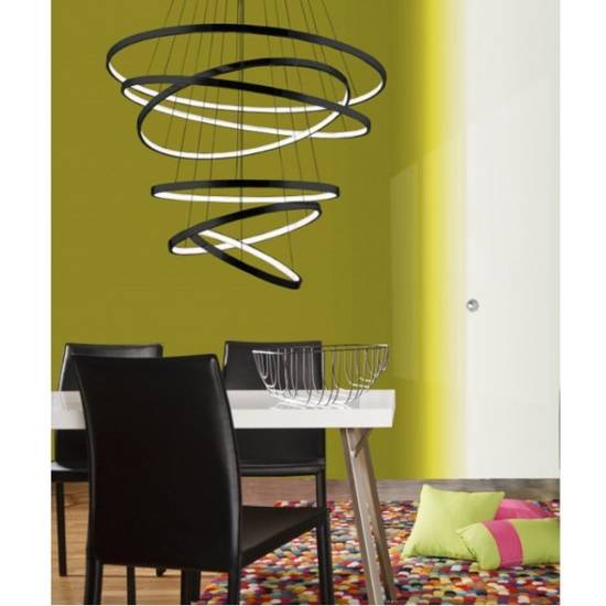 Nowoczesna lampa wisząca Weel 6 Long Black Azzardo 