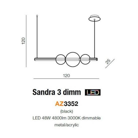 Oryginalna lampa wisząca Sandra 3 Azzardo 