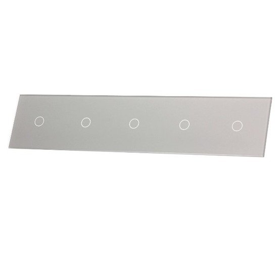 Pięcioprzyciskowy srebrny panel szklany 7011111-64 LIVOLO