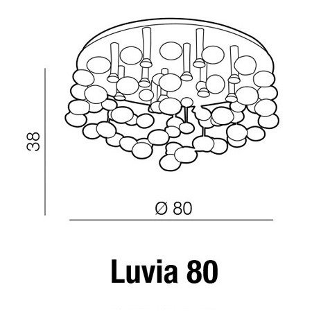 Plafon Luvia 80 Azzardo ( transparentny / chrom )